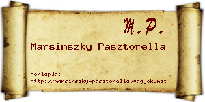 Marsinszky Pasztorella névjegykártya